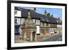 Village Pump and Medieval Timber Framed Houses-Peter Richardson-Framed Photographic Print