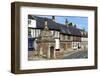 Village Pump and Medieval Timber Framed Houses-Peter Richardson-Framed Photographic Print