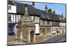 Village Pump and Medieval Timber Framed Houses-Peter Richardson-Mounted Photographic Print