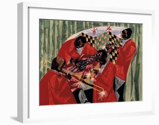 Village Quartet, 1954-Jacob Lawrence-Framed Giclee Print