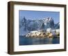 Village Reine and Skrisoya, island Moskenesoya. Lofoten Islands. Norway-Martin Zwick-Framed Photographic Print