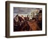 Village Road, Auvers. (Oil on Canvas, 1872-1873)-Paul Cezanne-Framed Giclee Print
