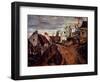 Village Road, Auvers. (Oil on Canvas, 1872-1873)-Paul Cezanne-Framed Giclee Print