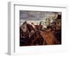 Village Road, Auvers. (Oil on Canvas, 1872-1873)-Paul Cezanne-Framed Giclee Print