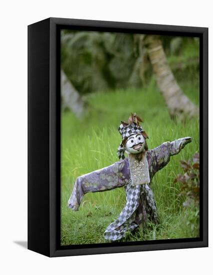 Village Scarecrow, Rice Fields, Near Tegallalan, Bali, Indonesia-Merrill Images-Framed Stretched Canvas