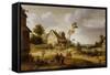 Village Scene, 1632 (Oil on Panel)-Joost Cornelisz Droochsloot-Framed Stretched Canvas