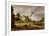 Village Scene, 1632 (Oil on Panel)-Joost Cornelisz Droochsloot-Framed Giclee Print