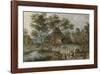 Village Scene at Ziehbrunnen-Pieter Brueghel the Younger-Framed Premium Giclee Print