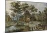 Village Scene at Ziehbrunnen-Pieter Brueghel the Younger-Mounted Premium Giclee Print