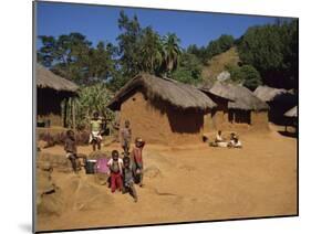 Village Scene, Children in Foreground, Zomba Plateau, Malawi, Africa-Poole David-Mounted Photographic Print
