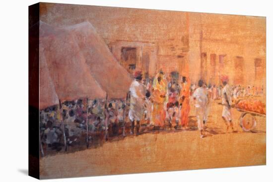 Village Scene, Jaipor-Lincoln Seligman-Stretched Canvas