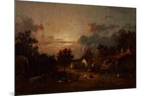 Village Scene, Sunset, C.1870-Jules Dupre-Mounted Giclee Print