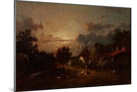 Village Scene, Sunset, C.1870-Jules Dupre-Mounted Giclee Print