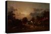 Village Scene, Sunset, C.1870-Jules Dupre-Stretched Canvas