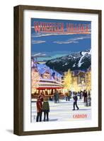 Village Scene - Whistler, Canada-Lantern Press-Framed Art Print