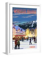 Village Scene - Whistler, Canada-Lantern Press-Framed Art Print