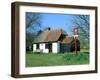 Village Sign and Smithy, Thriplow, Cambridgeshire-Peter Thompson-Framed Photographic Print