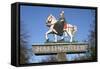 Village Sign, Haslingfield, Cambridgeshire-Peter Thompson-Framed Stretched Canvas