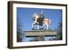 Village Sign, Haslingfield, Cambridgeshire-Peter Thompson-Framed Photographic Print