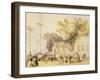 Village Square in the Bay of Hong Kong, Plate 5 from "Sketches of China"-Auguste Borget-Framed Giclee Print