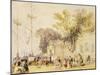 Village Square in the Bay of Hong Kong, Plate 5 from "Sketches of China"-Auguste Borget-Mounted Giclee Print