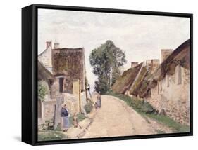 Village Sstreet, Auvers-Sur-Oise, 1873-Camille Pissarro-Framed Stretched Canvas
