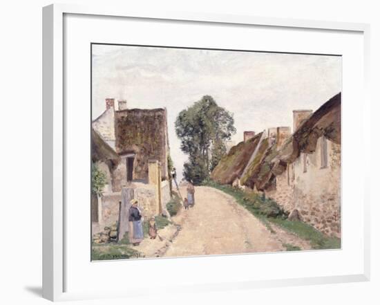 Village Sstreet, Auvers-Sur-Oise, 1873-Camille Pissarro-Framed Giclee Print