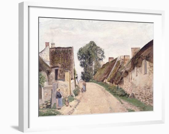 Village Sstreet, Auvers-Sur-Oise, 1873-Camille Pissarro-Framed Giclee Print