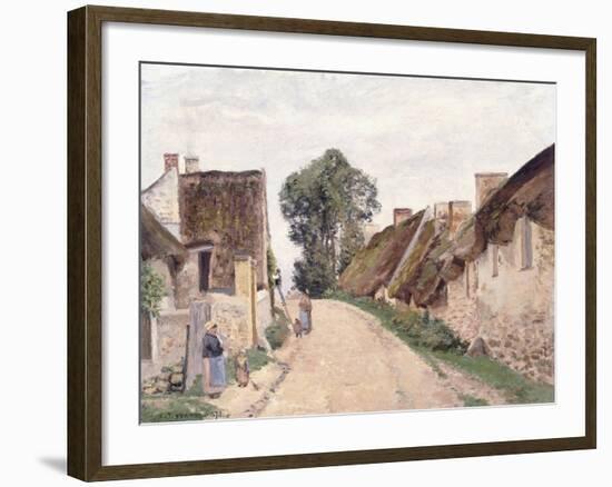 Village Sstreet, Auvers-Sur-Oise, 1873-Camille Pissarro-Framed Giclee Print