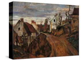 Village Street in Auvers-Paul Cézanne-Stretched Canvas