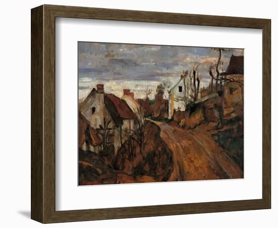 Village Street in Auvers-Paul Cézanne-Framed Giclee Print