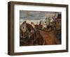 Village Street in Auvers-Paul Cézanne-Framed Giclee Print