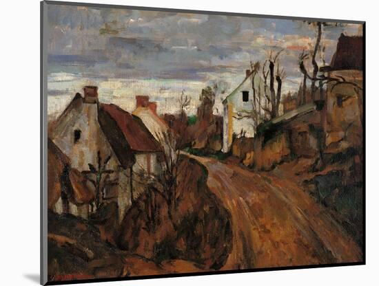 Village Street in Auvers-Paul Cézanne-Mounted Giclee Print
