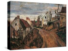 Village Street in Auvers-Paul Cézanne-Stretched Canvas