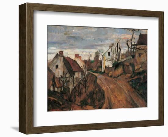 Village Street in Auvers-Paul Cézanne-Framed Art Print