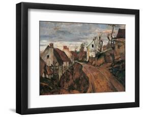 Village Street in Auvers-Paul Cézanne-Framed Art Print