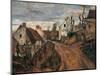 Village Street in Auvers-Paul Cézanne-Mounted Art Print