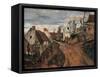 Village Street in Auvers-Paul Cézanne-Framed Stretched Canvas