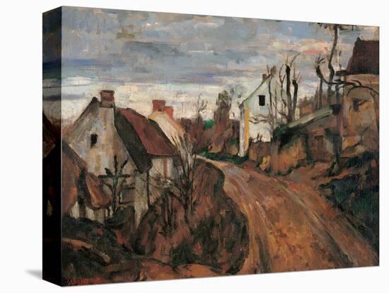 Village Street in Auvers-Paul Cézanne-Stretched Canvas