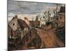 Village Street in Auvers-Paul Cézanne-Mounted Art Print