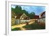 Village Street in Marlotte-Alfred Sisley-Framed Art Print