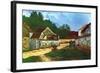 Village Street in Marlotte-Alfred Sisley-Framed Art Print