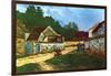 Village Street in Marlotte-Alfred Sisley-Framed Art Print