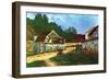 Village Street in Marlotte-Alfred Sisley-Framed Art Print