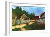 Village Street in Marlotte-Alfred Sisley-Framed Art Print