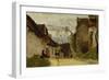 Village Street in Normandy, 1865-Jean-Baptiste-Camille Corot-Framed Giclee Print