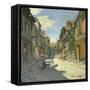 Village Street in Normandy (Rue De La Bavolle, Honfleur), about 1867-Claude Monet-Framed Stretched Canvas
