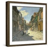 Village Street in Normandy (Rue De La Bavolle, Honfleur), about 1867-Claude Monet-Framed Giclee Print