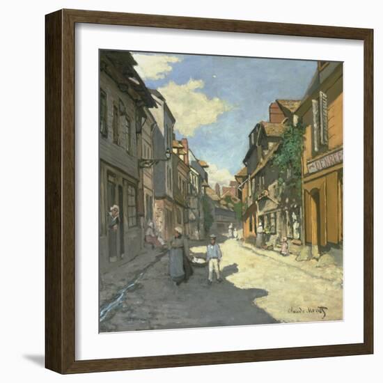 Village Street in Normandy (Rue De La Bavolle, Honfleur), about 1867-Claude Monet-Framed Giclee Print