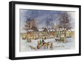 Village Street in the Snow-Stanley Cooke-Framed Giclee Print